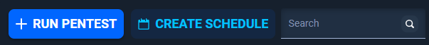 The Run a Pentest button is next to the Create Schedule button.